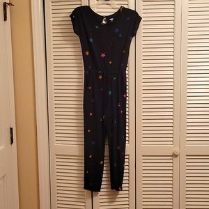 Girls long pant Romper with stars.  Old Navy size Large with pocket